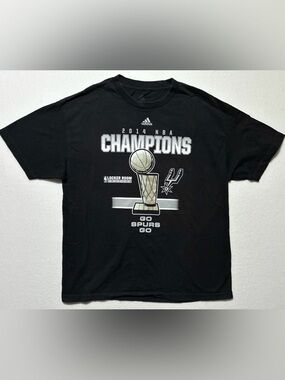 Adidas San Antonio Spurs 2014 NBA Champions “Go Spurs Go” Black T-shirt Size XL